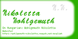 nikoletta wohlgemuth business card